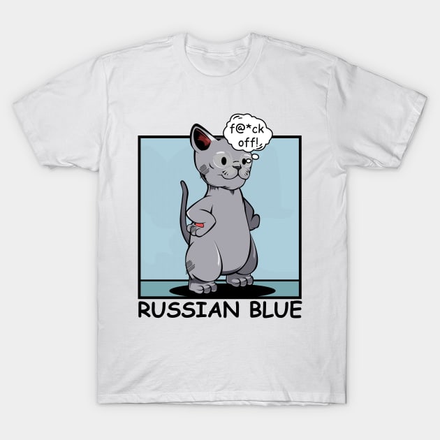 Russian Blue Cat T-Shirt by Lumio Gifts